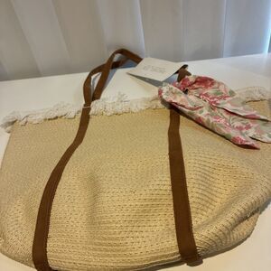 Rachel And Zoe Woven Raffia Bag NWT/straw Tote/summer Bag